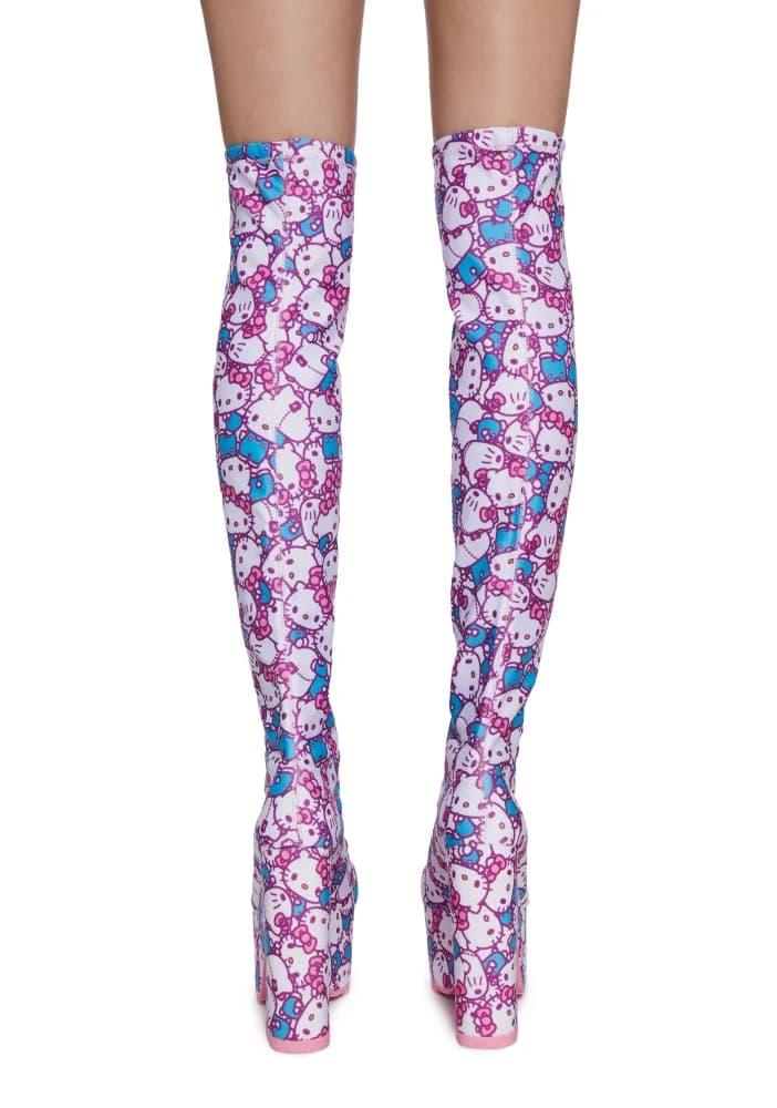 X Sanrio Labyrinth Hello Kitty Thigh High Boots