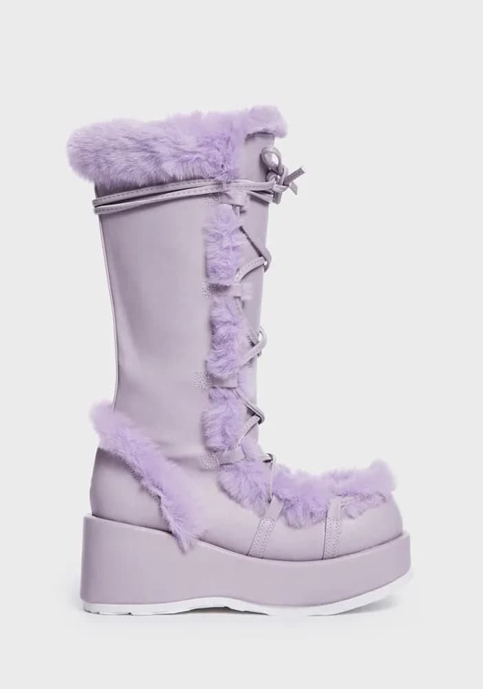 Pure Vigilance Low Platform Boots- Purple