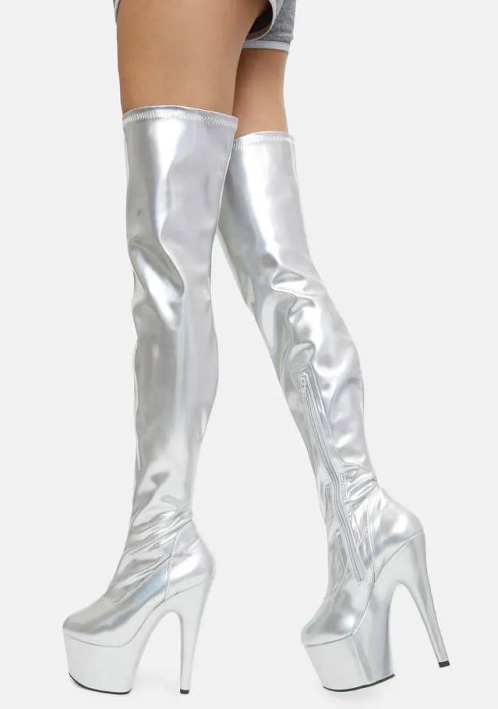 Silver Adore-3000HWR Thigh High Boots