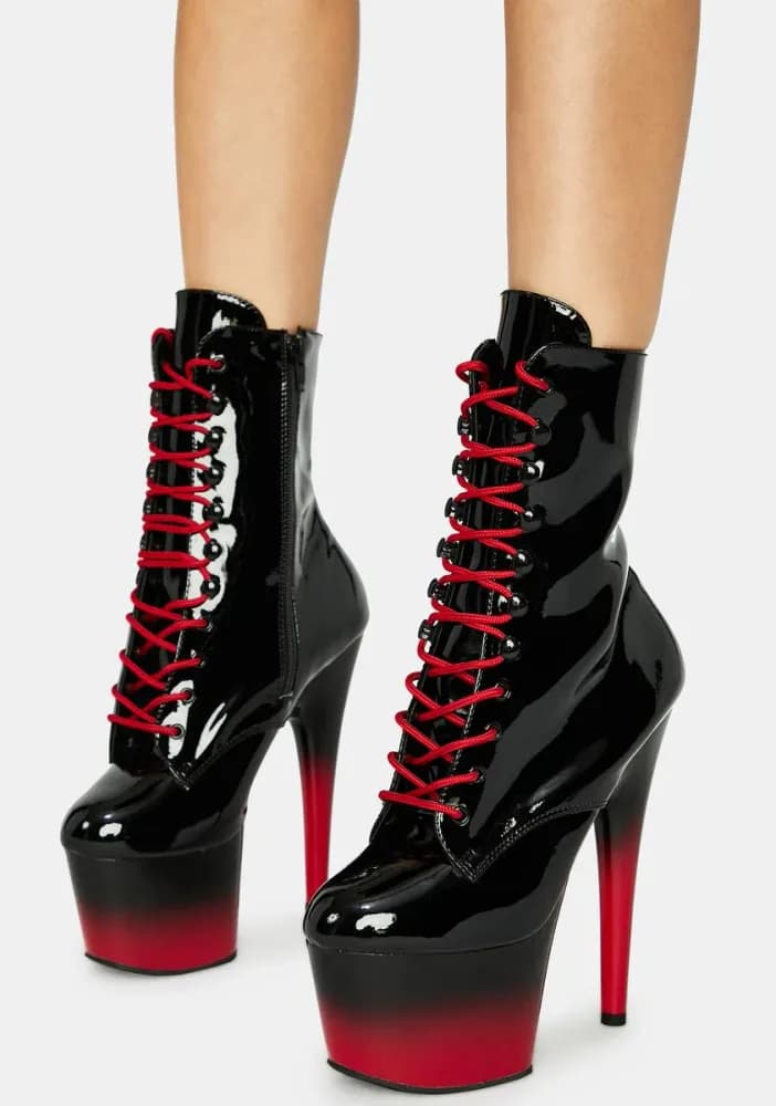 Devilish Players Club Adore Vinyl Heels