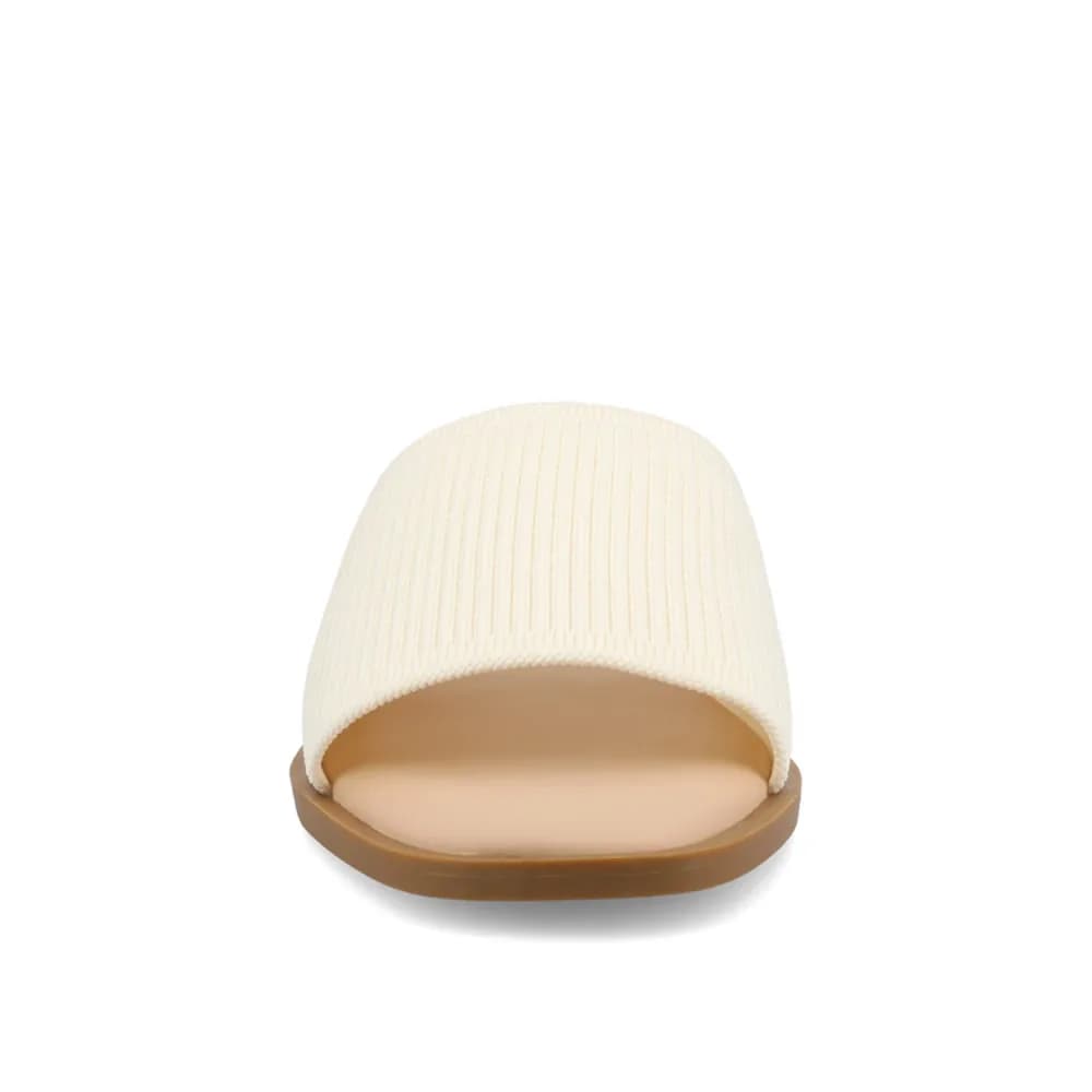 PRISILLA SLIDE SANDALS IN KNIT FABRIC
