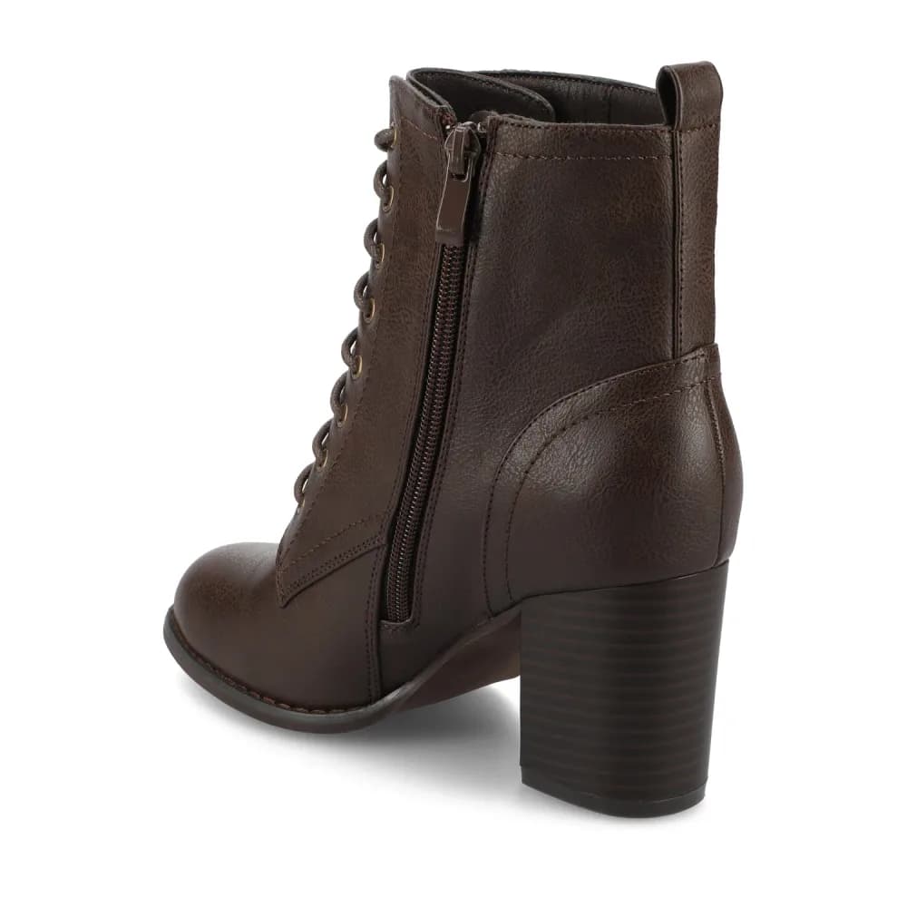 BAYLOR VEGAN LEATHER LACE-UP BOOTIES IN WIDE