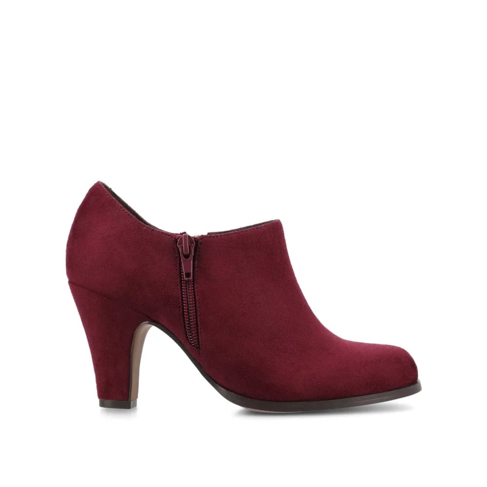 SANZI ZIP-UP BOOTIES IN FAUX SUEDE