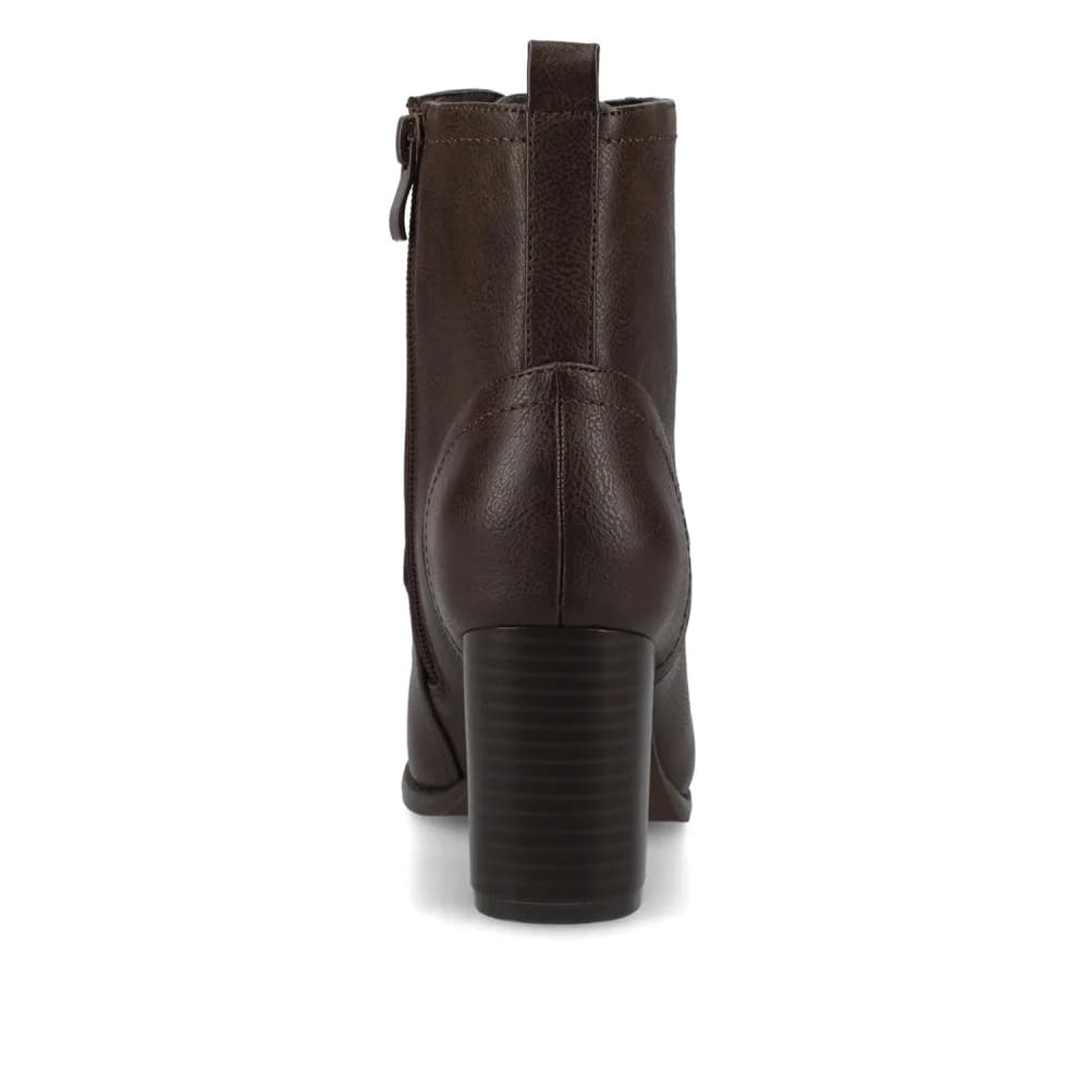 BAYLOR VEGAN LEATHER LACE-UP BOOTIES IN WIDE