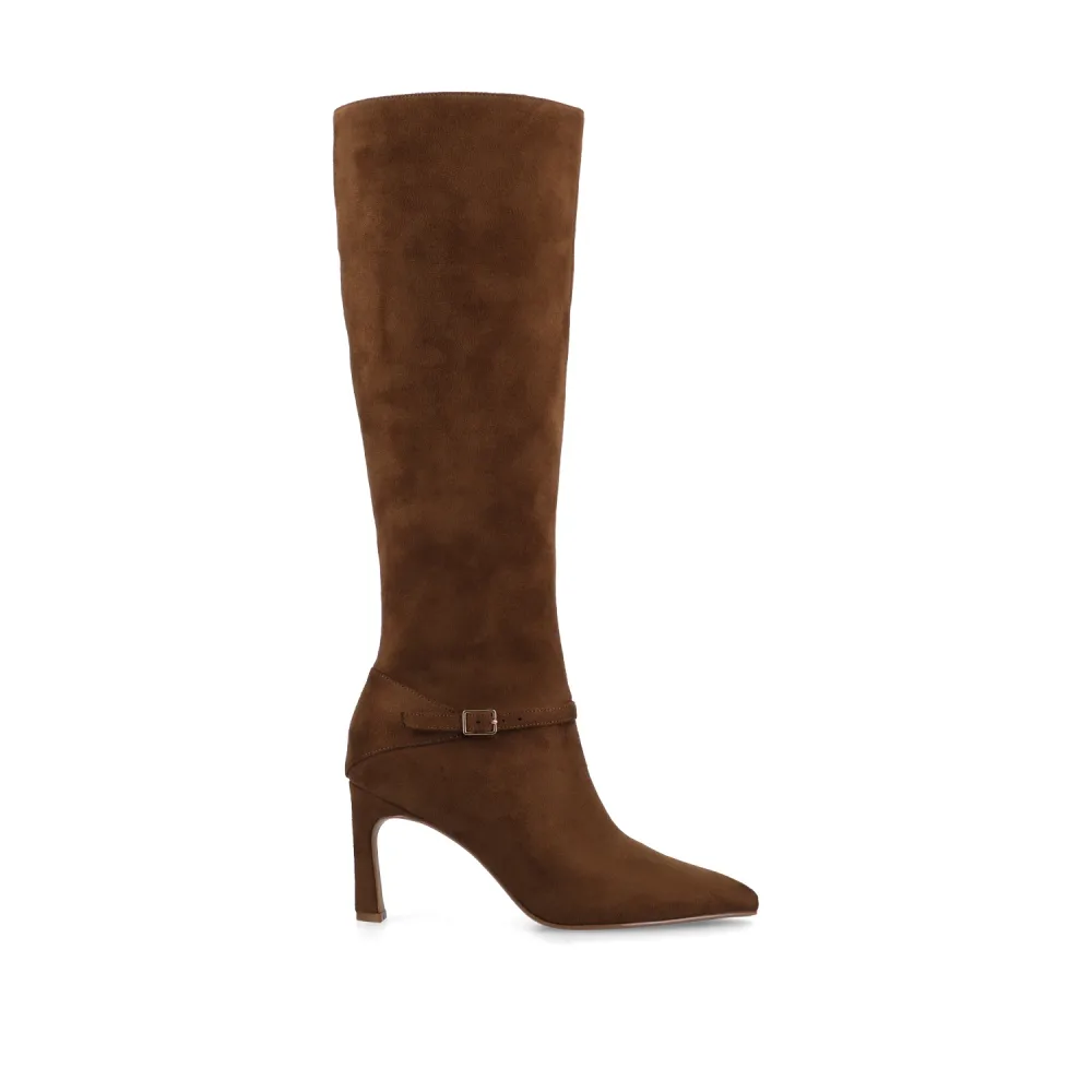 ELARA KNEE HIGH DRESS BOOT IN WIDE-Tan