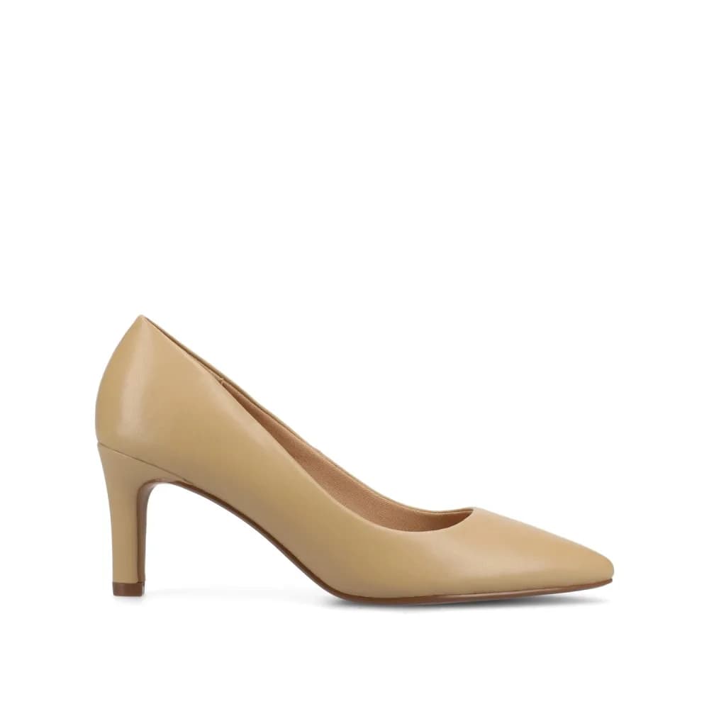 SCYLEE STILETTO PUMP HEELS IN VEGAN LEATHER