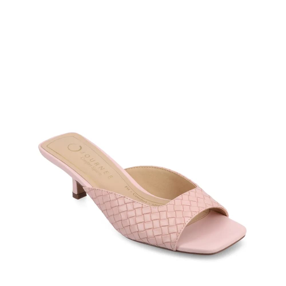 LARNA VEGAN LEATHER PEEP TOE KITTEN HEELS