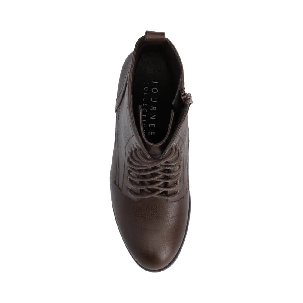BAYLOR VEGAN LEATHER LACE-UP BOOTIES IN WIDE