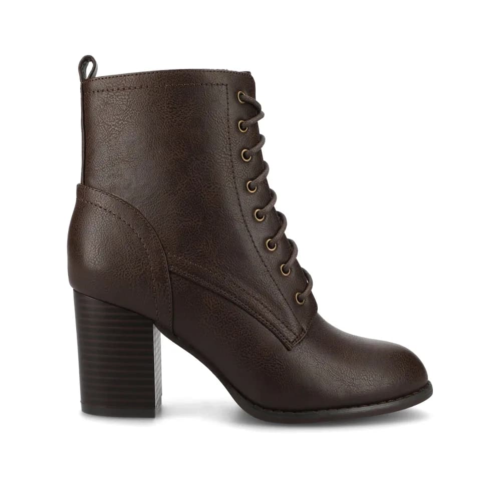 BAYLOR VEGAN LEATHER LACE-UP BOOTIES IN WIDE