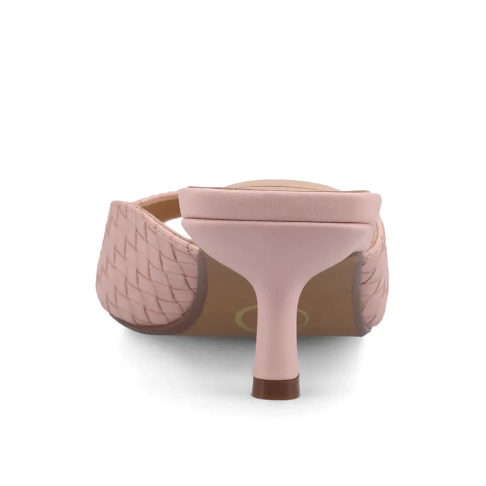 LARNA VEGAN LEATHER PEEP TOE KITTEN HEELS