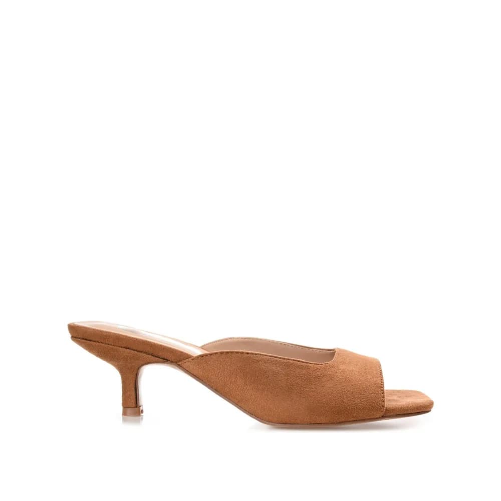 LARNA FAUX SUEDE PEEP TOE KITTEN HEELS
