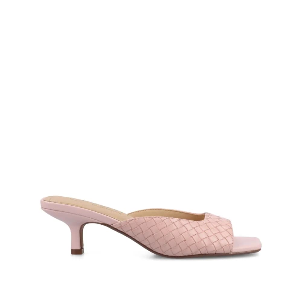 LARNA VEGAN LEATHER PEEP TOE KITTEN HEELS