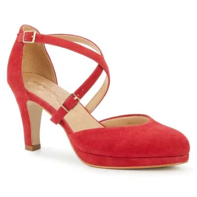 Pammy Platform Heel: Red Suede I Walking Cradle