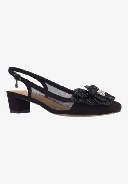 BELLINA-BLACK SATIN/MESH | J Renee