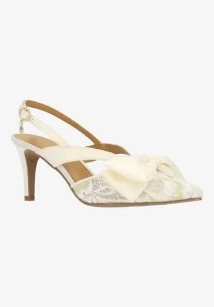 MORIGEN-IVORY/GOLD LACE MESH/SATIN | J Renee