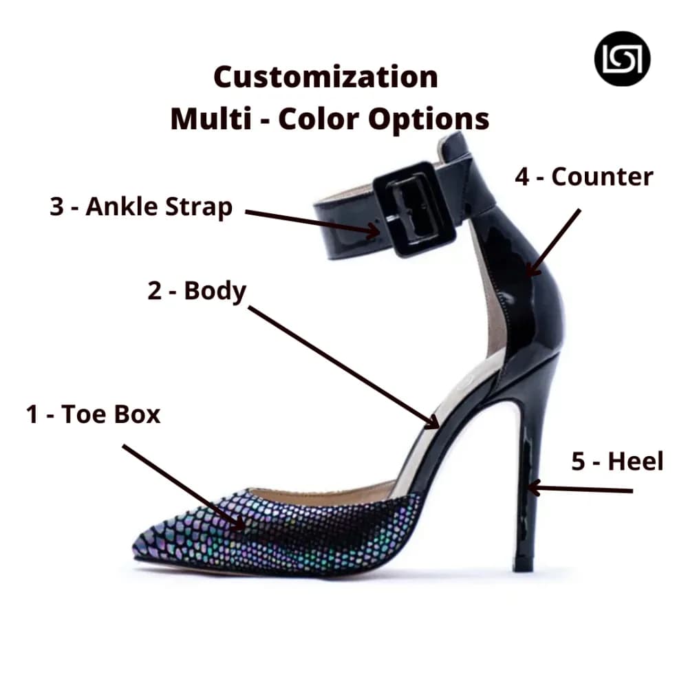 Carol — Customizable Anaconda Negro Pointed-Toe Pump