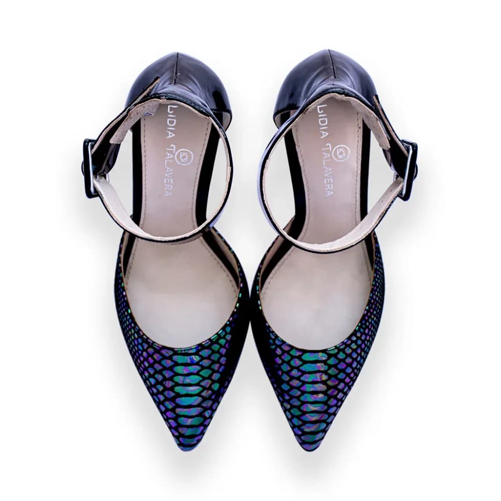 Carol — Customizable Anaconda Negro Pointed-Toe Pump