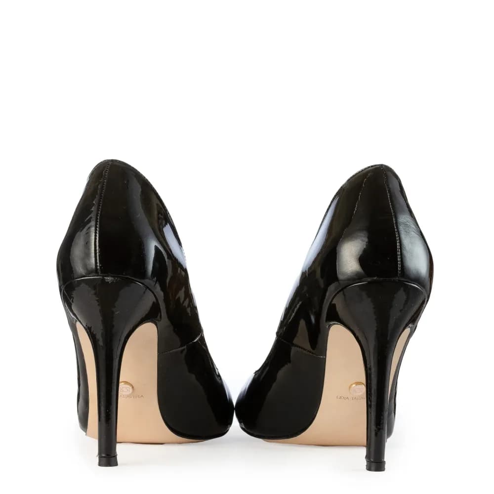 Jess β Black Peep Toe Single Sole Pump