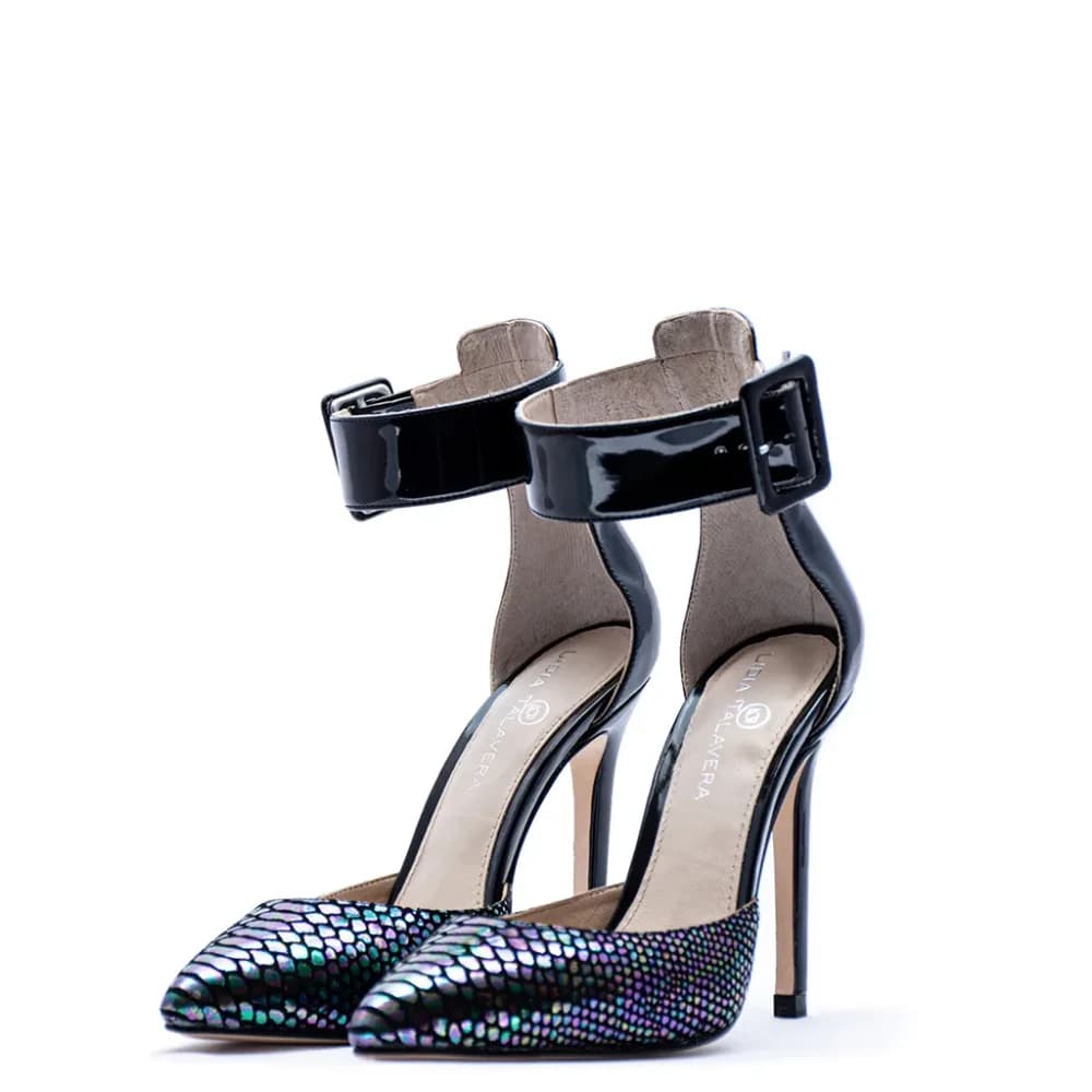 Carol — Customizable Anaconda Negro Pointed-Toe Pump