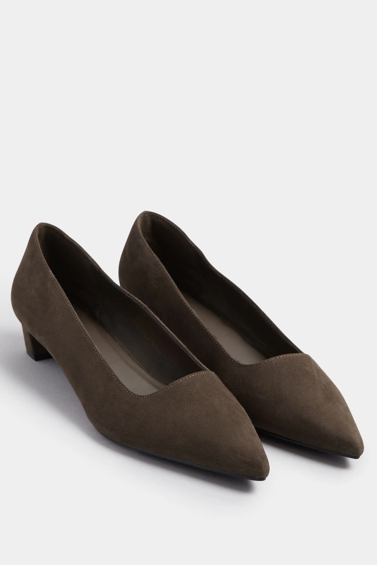 Chocolate Brown Pointed Block Court Heel