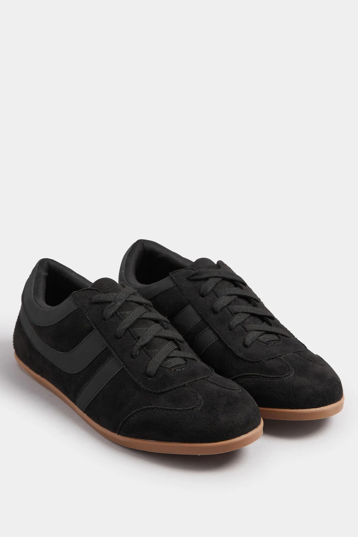Black Padded Retro Trainers In Standard Fit