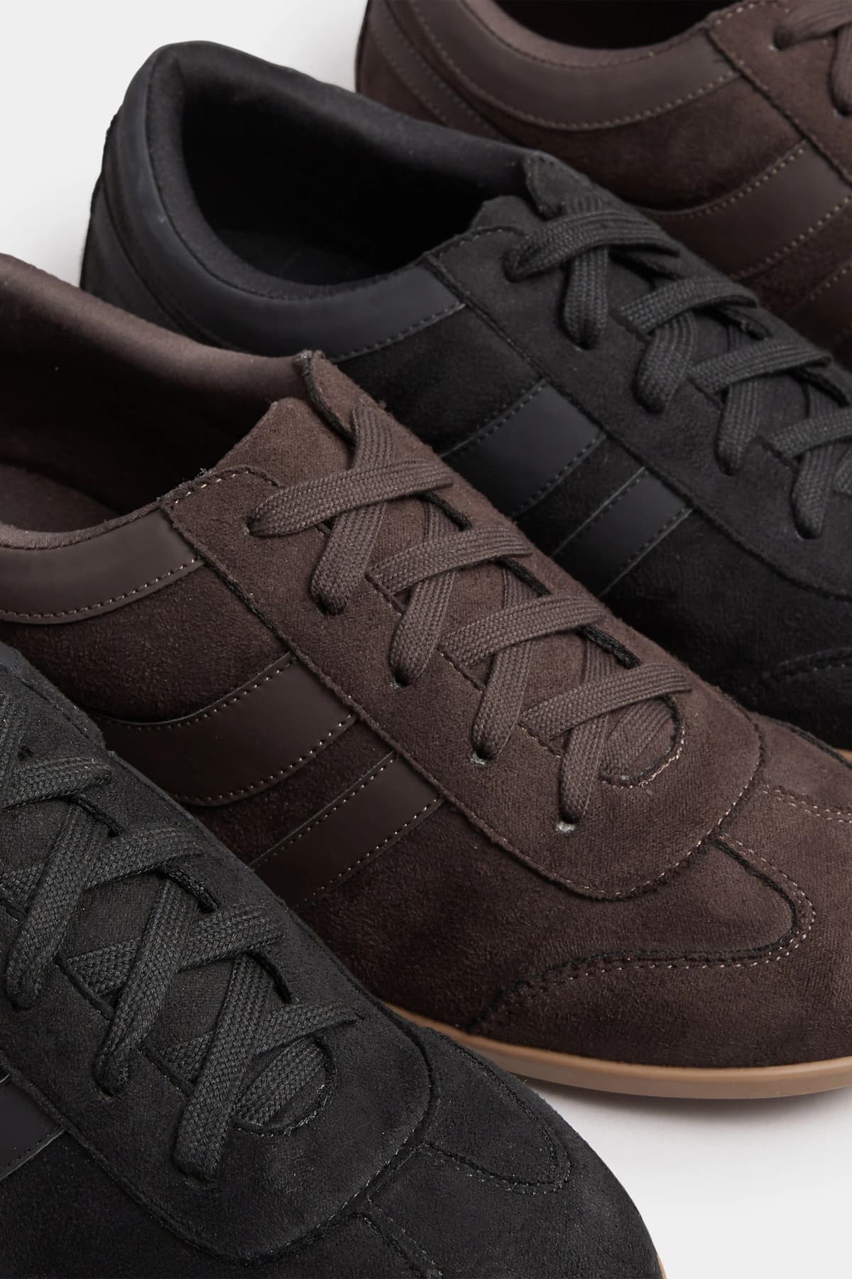 Chocolate Brown Padded Retro Trainers In Standard Fit