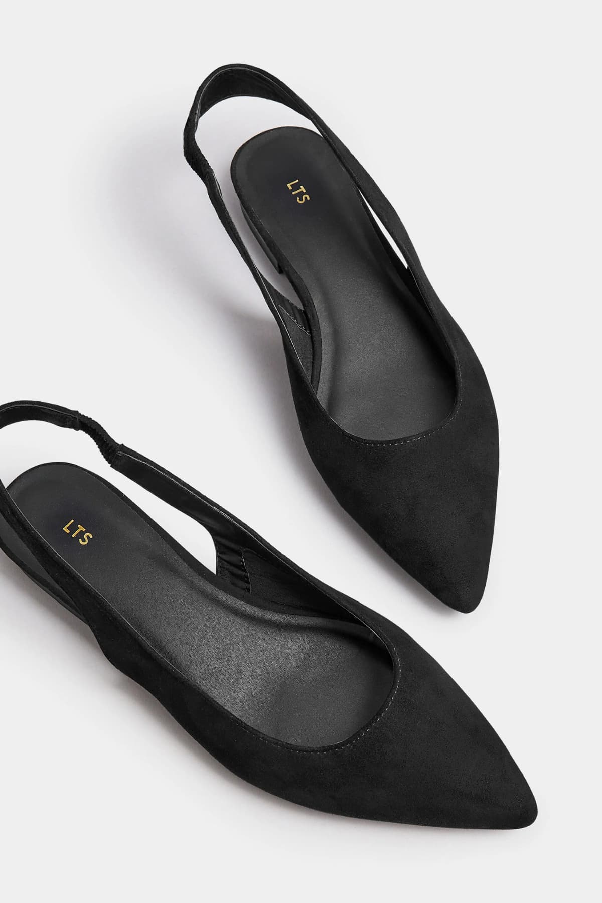 Black Slingback Point Pumps In Standard Fit