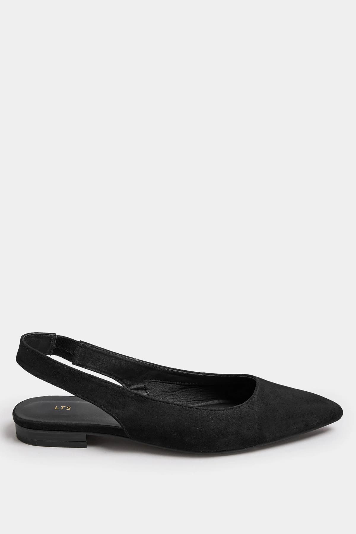 Black Slingback Point Pumps In Standard Fit