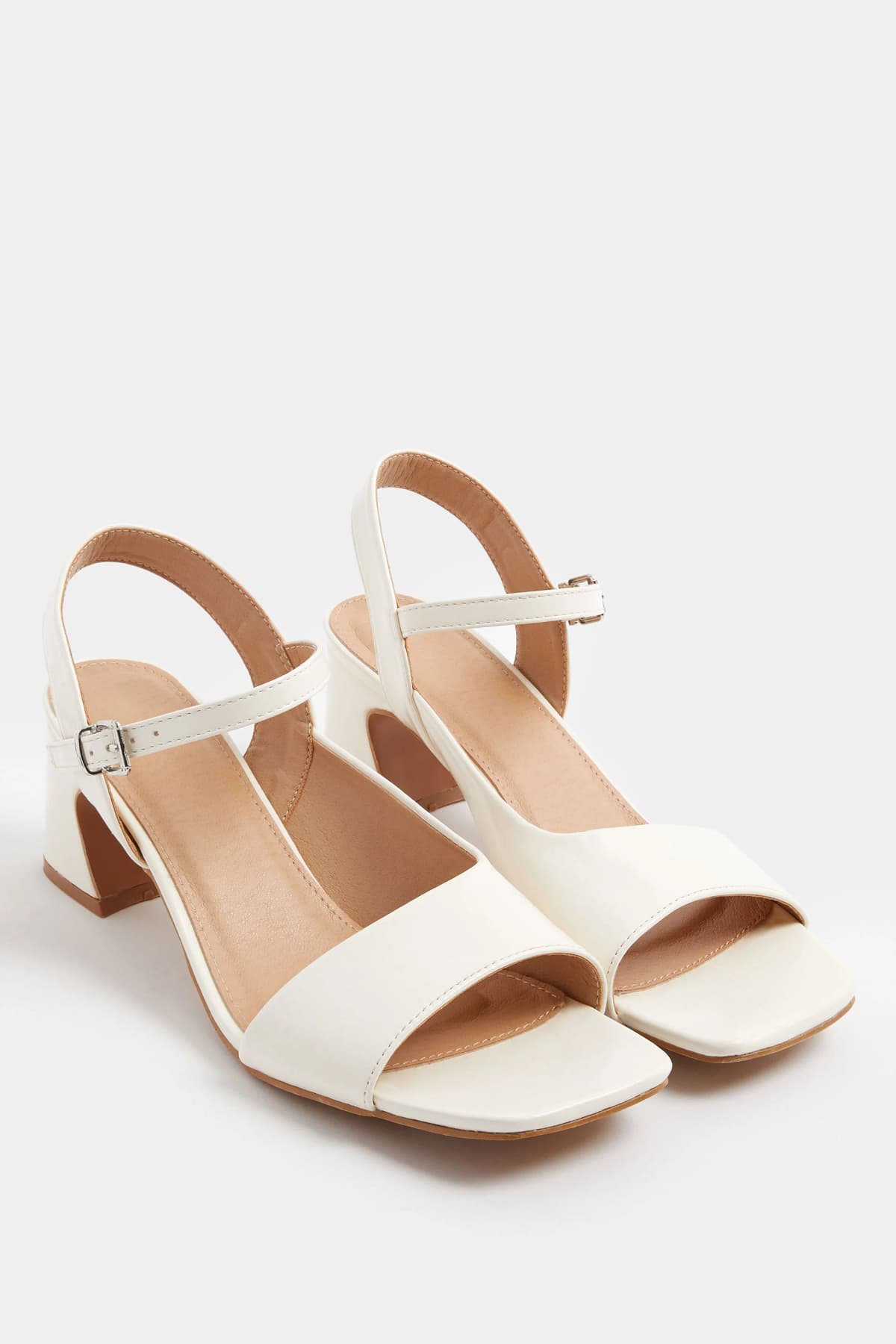 White Block Heel In Standard Fit
