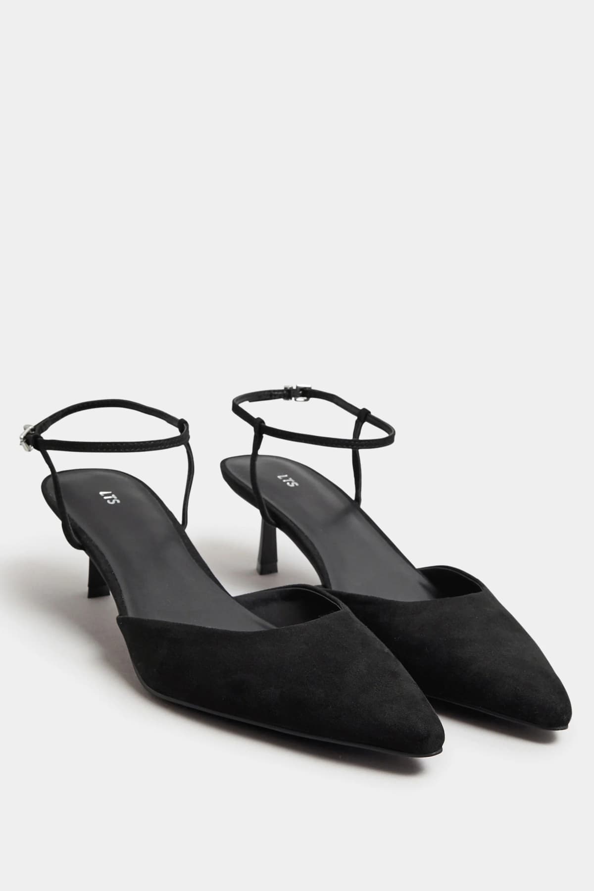 Black Point Ankle Strap Kitten Heels In Standard Fit