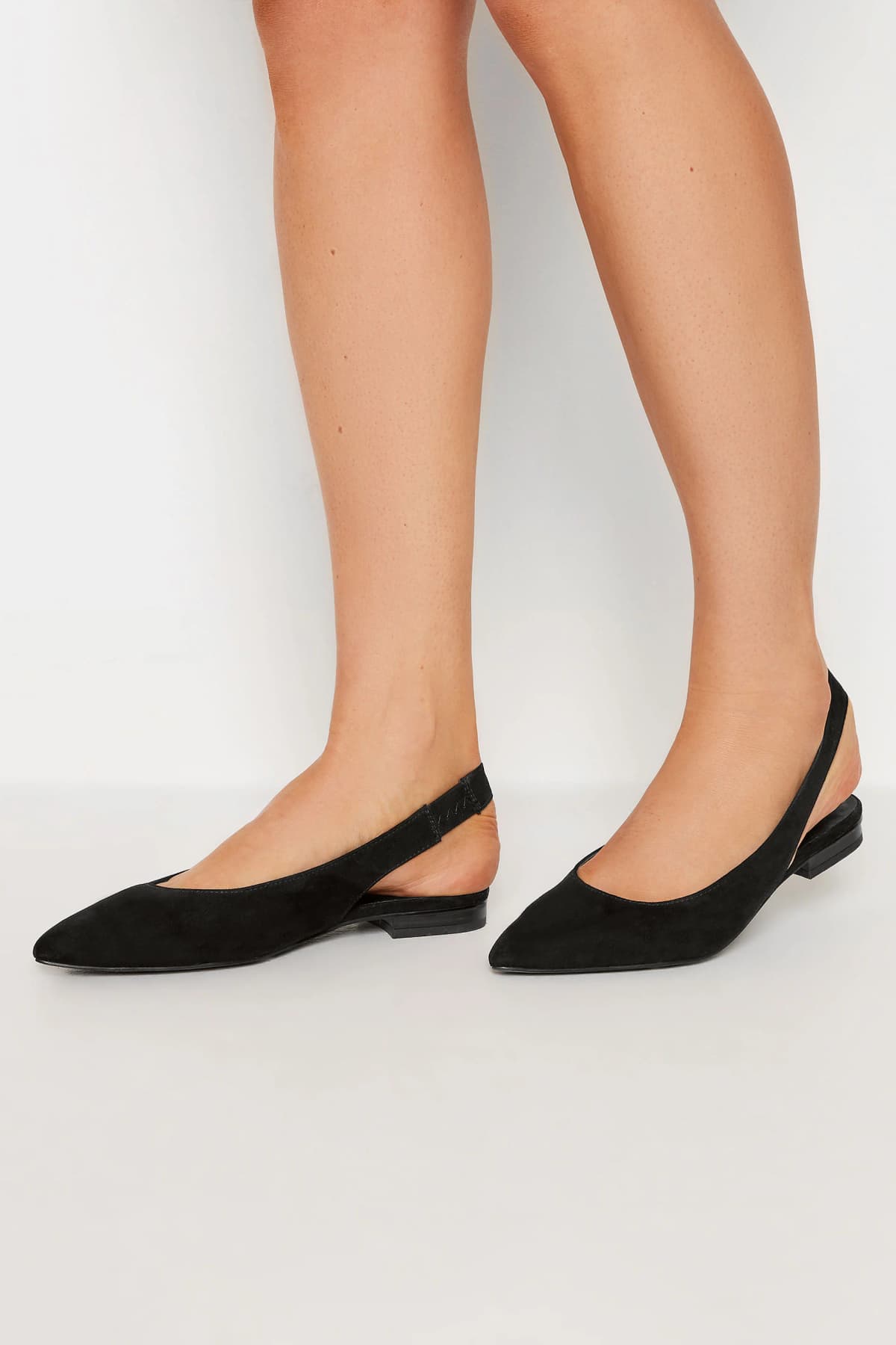 Black Slingback Point Pumps In Standard Fit