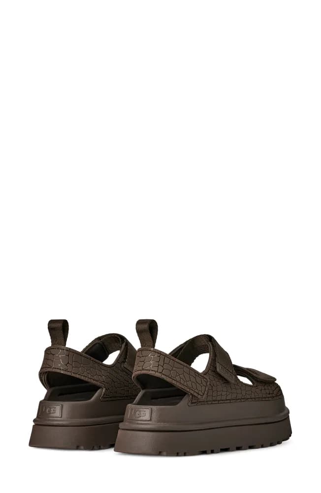 GoldenGlow Embossed Platform Sandal