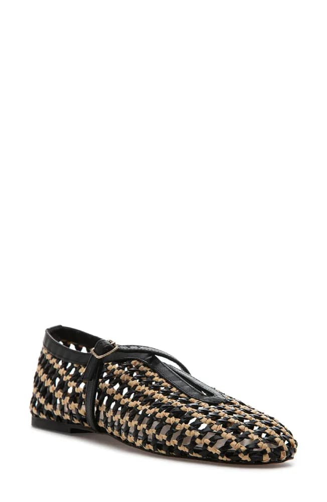 Izabel Woven Raffia Ballet Flat