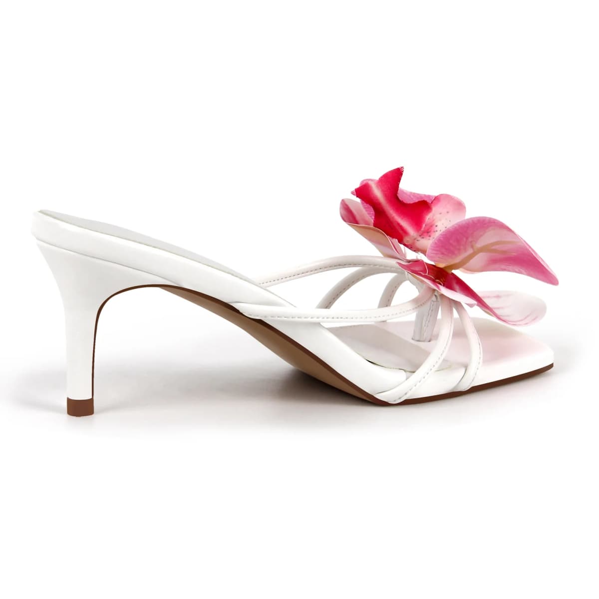 Flower Square Toe Thong Sandals Mules