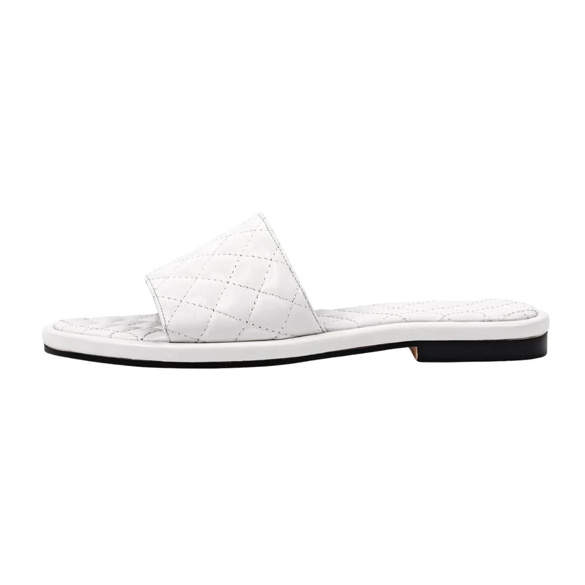 Round Toe Quilted Sandals Flats