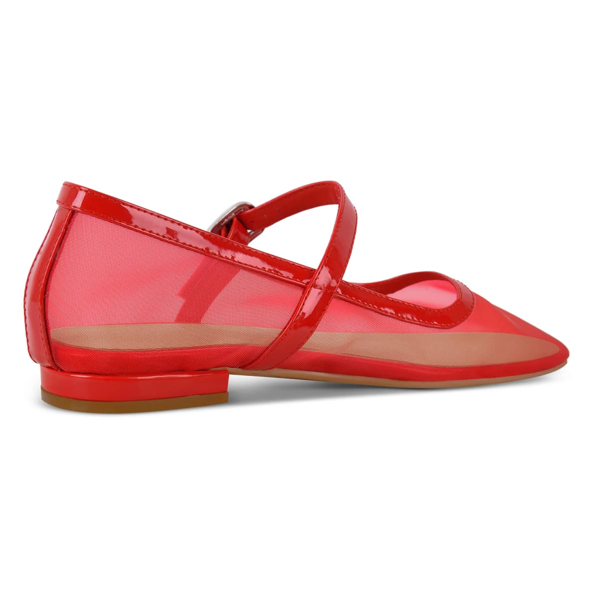 Mesh Square Toe Mary Jane Ballet Flats