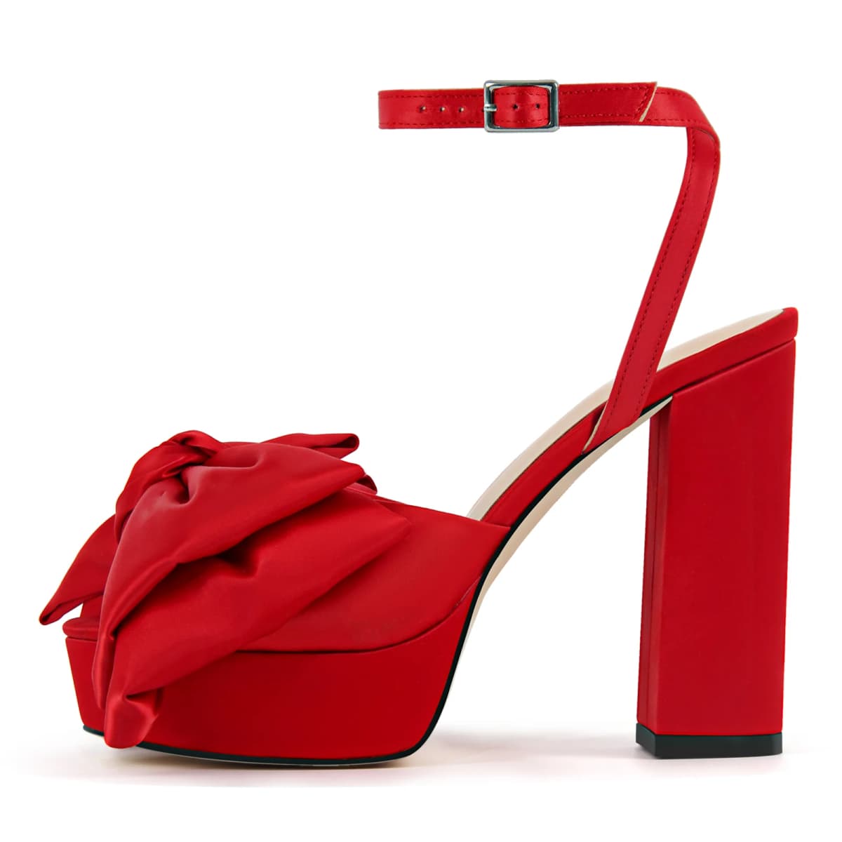 Bow Platform Ankle Strap Chunky Heel Sandals