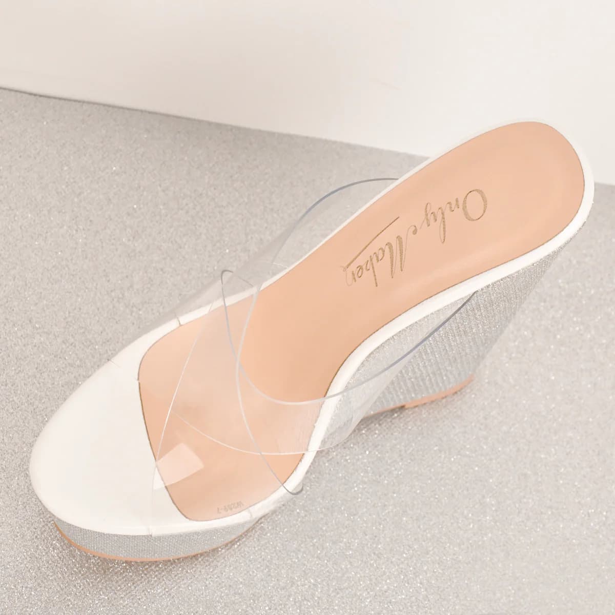 Criss Cross Transparent Strap Wedge Heels Sandals