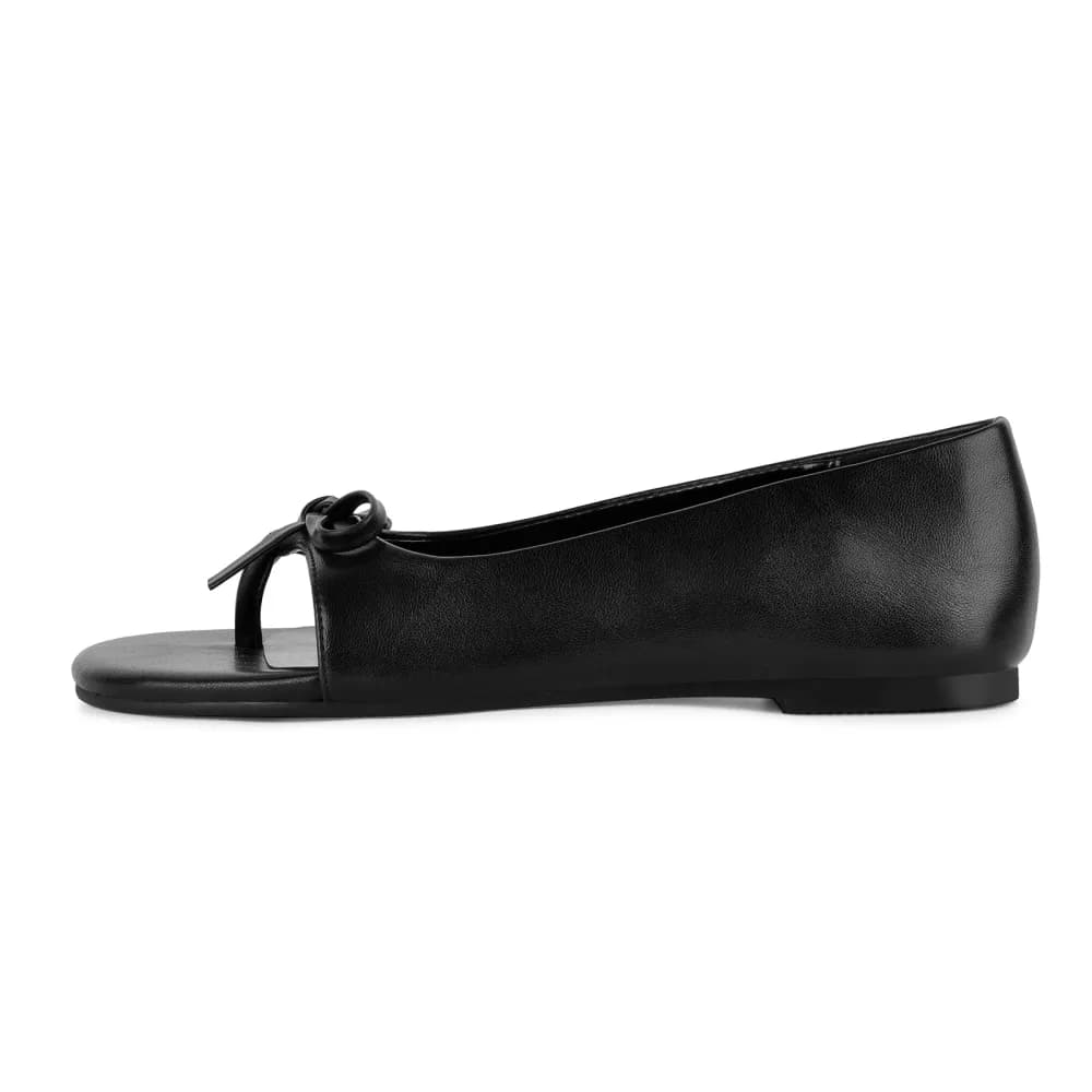 Bow Open Toe Flip-Flop Flats
