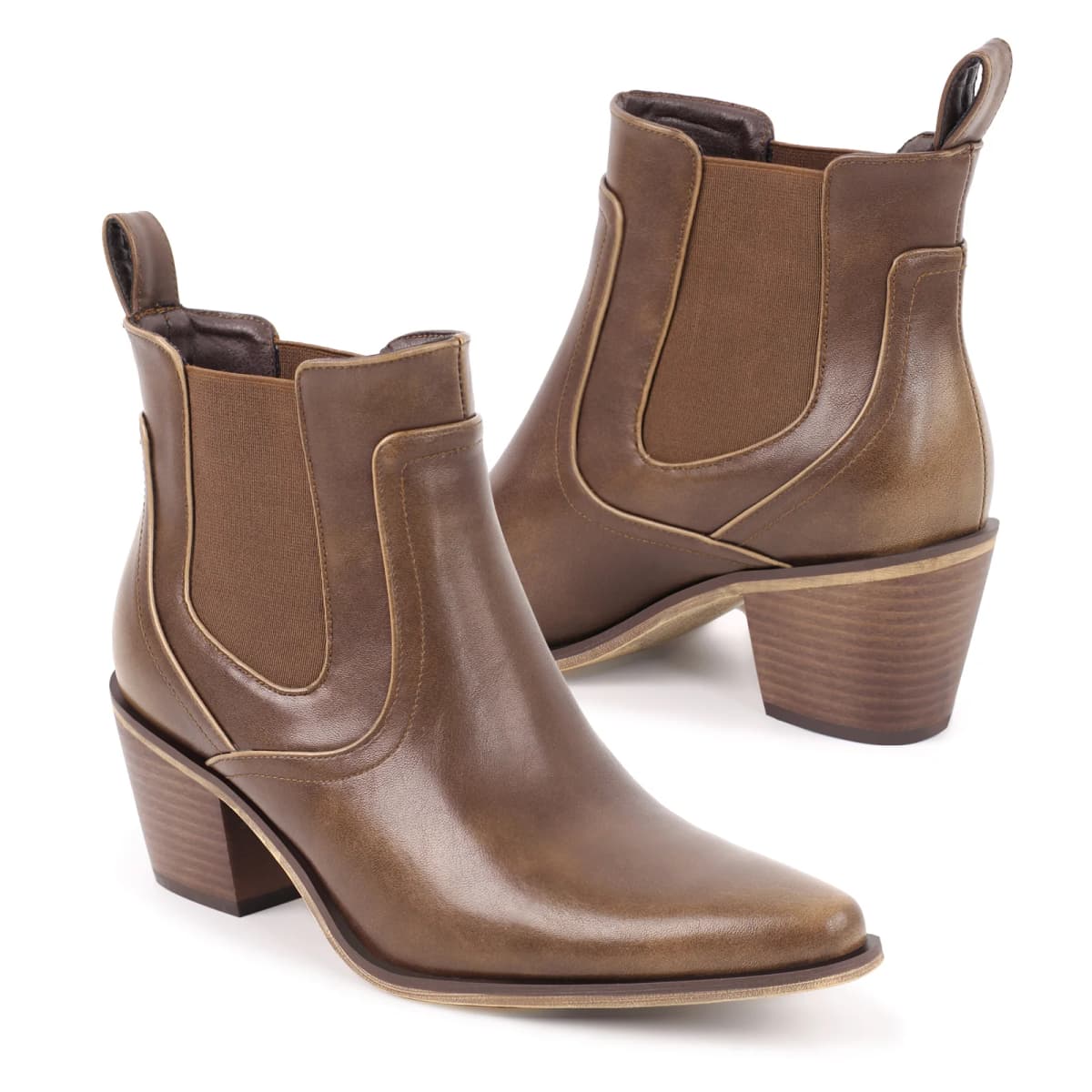 Chunky Heel Western Ankle Boot