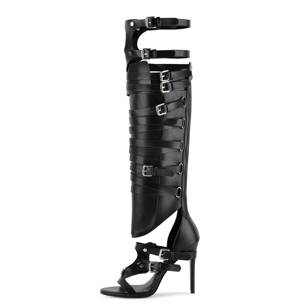 Gladiator Multi Buckles Thigh High Boots Sandals