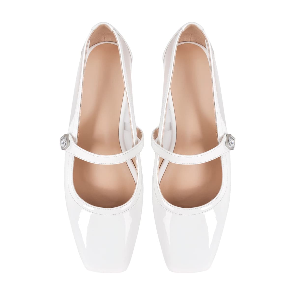 Patent Square Toe Mary Jane Flats