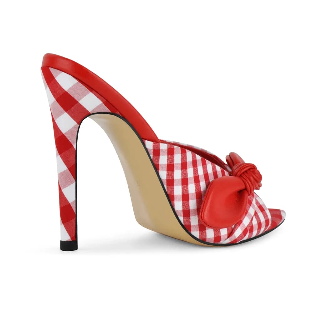 Pointed Toe Bow Stiletto Mules