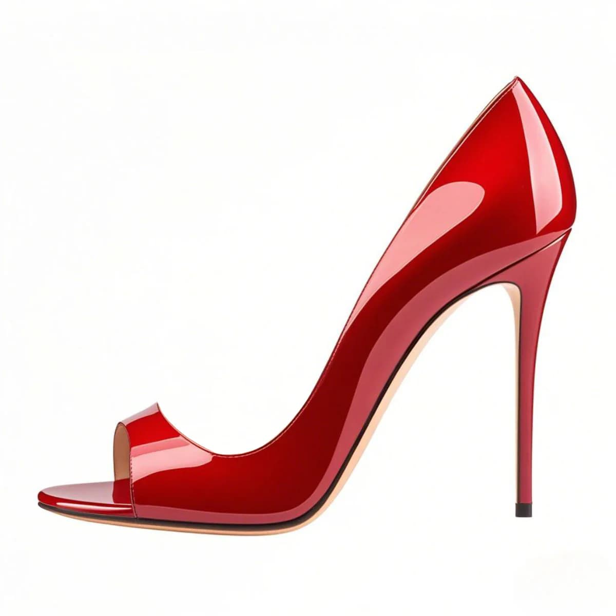 Black Open Toe Side Cut Stiletto High Heel Sandals