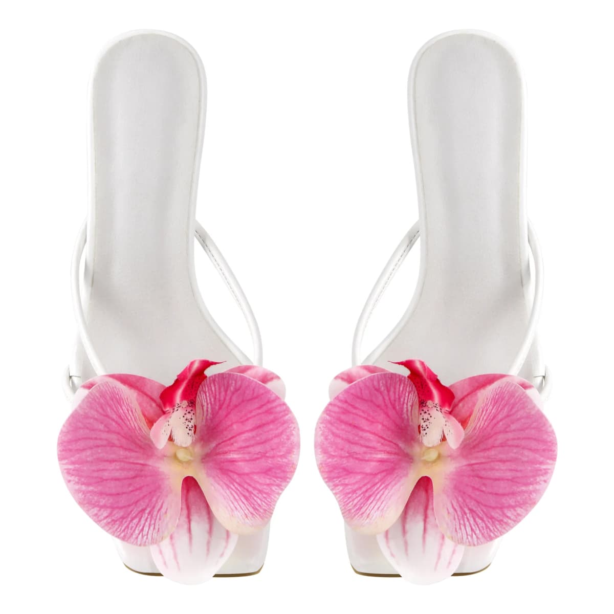Flower Square Toe Thong Sandals Mules
