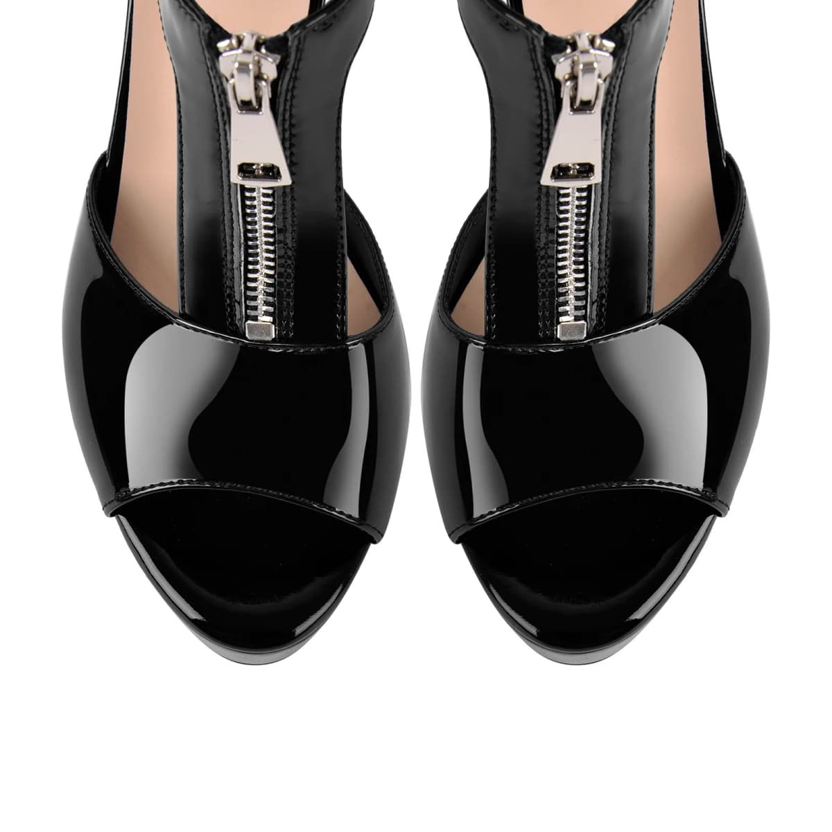 Platform Zipper Ankle Strap Stiletto Sandals