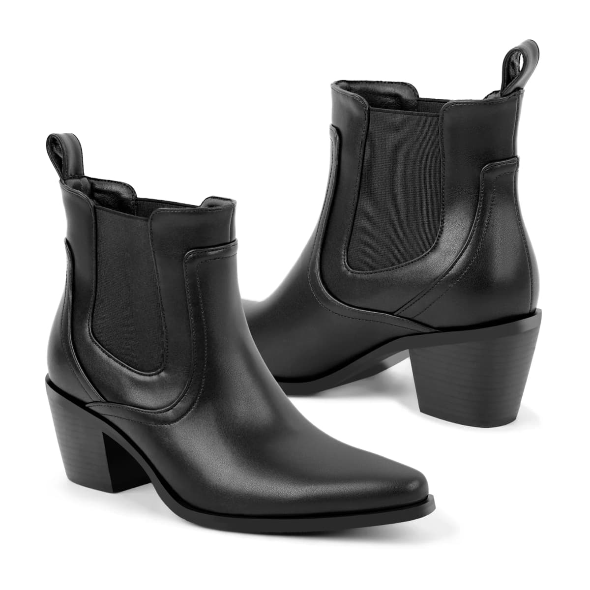 Chunky Heel Western Ankle Boot