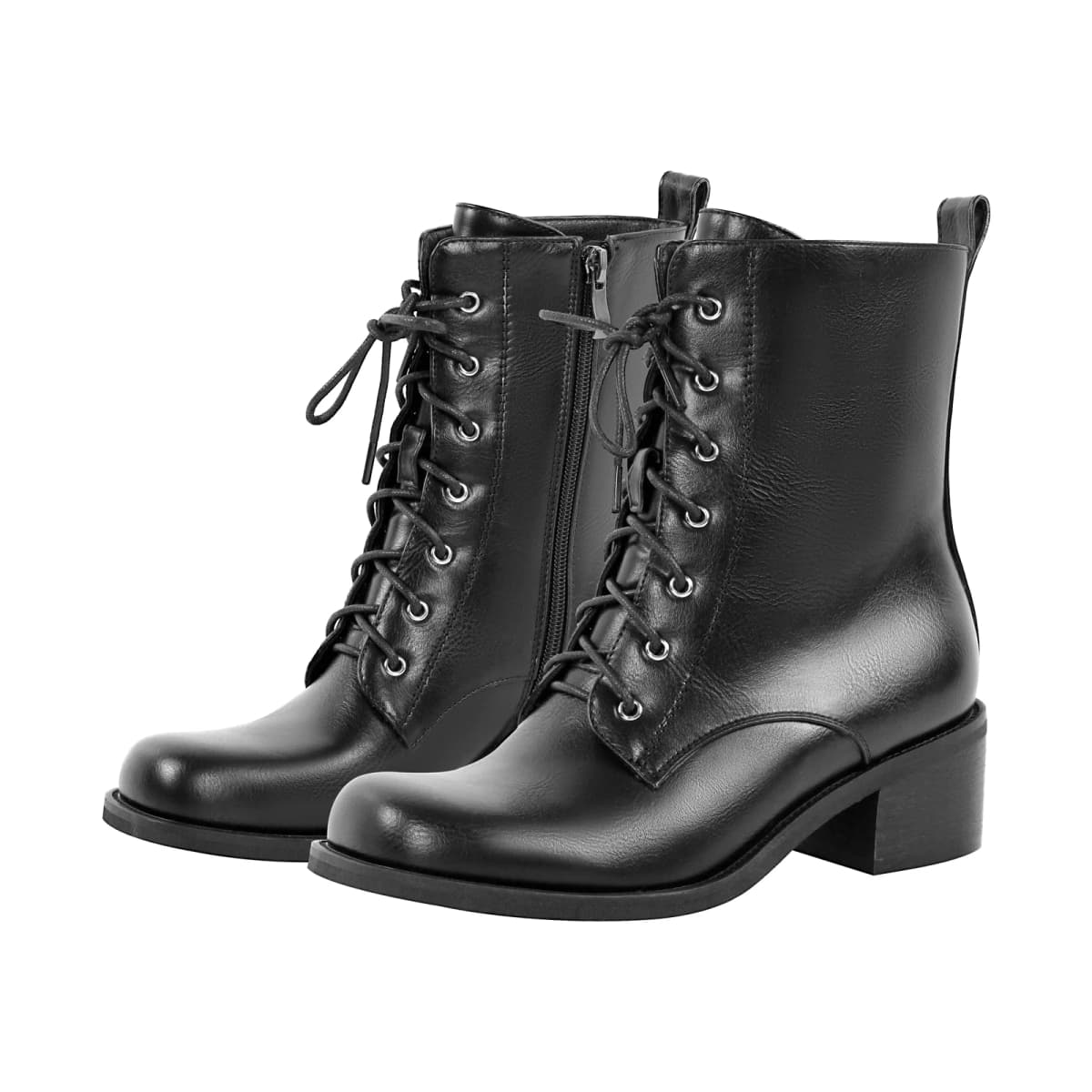 Square Toe Lace-up Ankle Boot