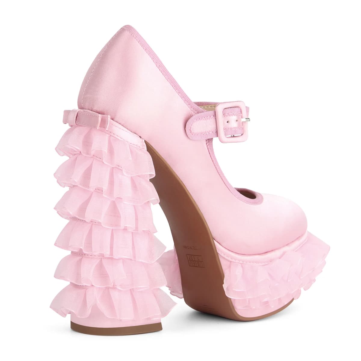Satin Platform Lace Mesh Mary Jane Pumps