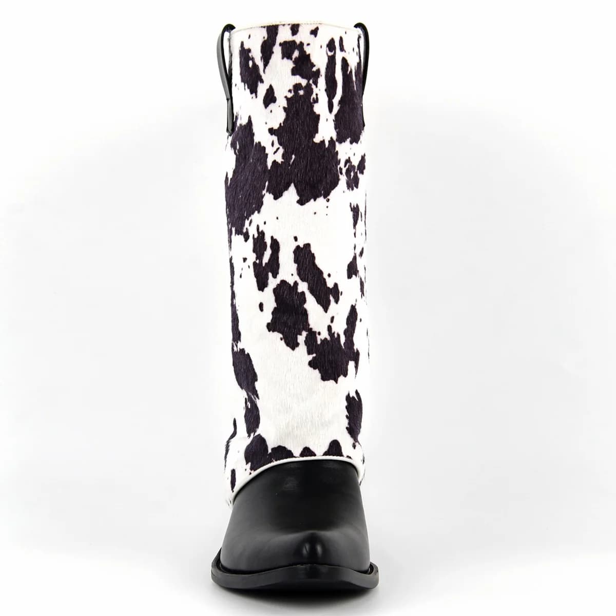 Pointed Toe Cowhide Fold Over Mid-Calf Boots